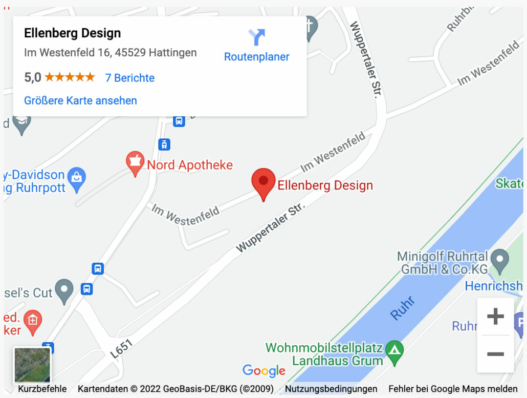 Google Maps zu Ellenberg Design
